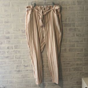Pink and White Striped Pants